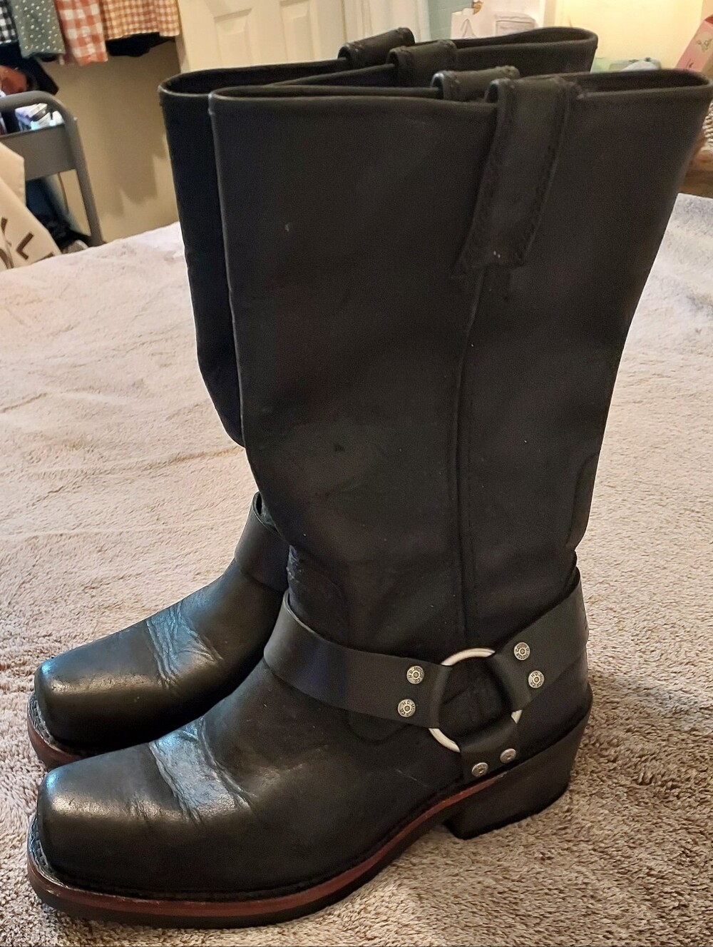 Harley Davidson Motorcycle Black Leather Harness Boots in Women's US 8 / EUR 39 - Picture 2 of 7